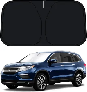 D-Lumina Windshield Sun Shade for 2016-2025 Honda Pilot Accessories, Front Window Sunshade Sun Visor Protector Block UV Rays Heat, Foldable 2 Layers 210T Material