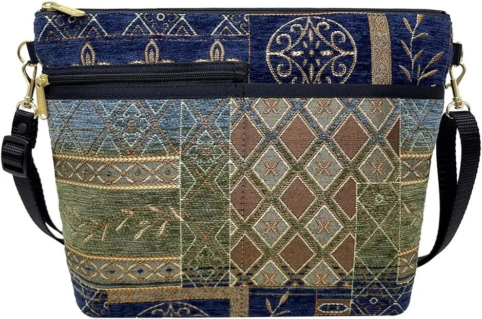 Danny K. Women's Tapestry Bag Shoulder Handbag, Large Zipper Purse Handmade in the USA