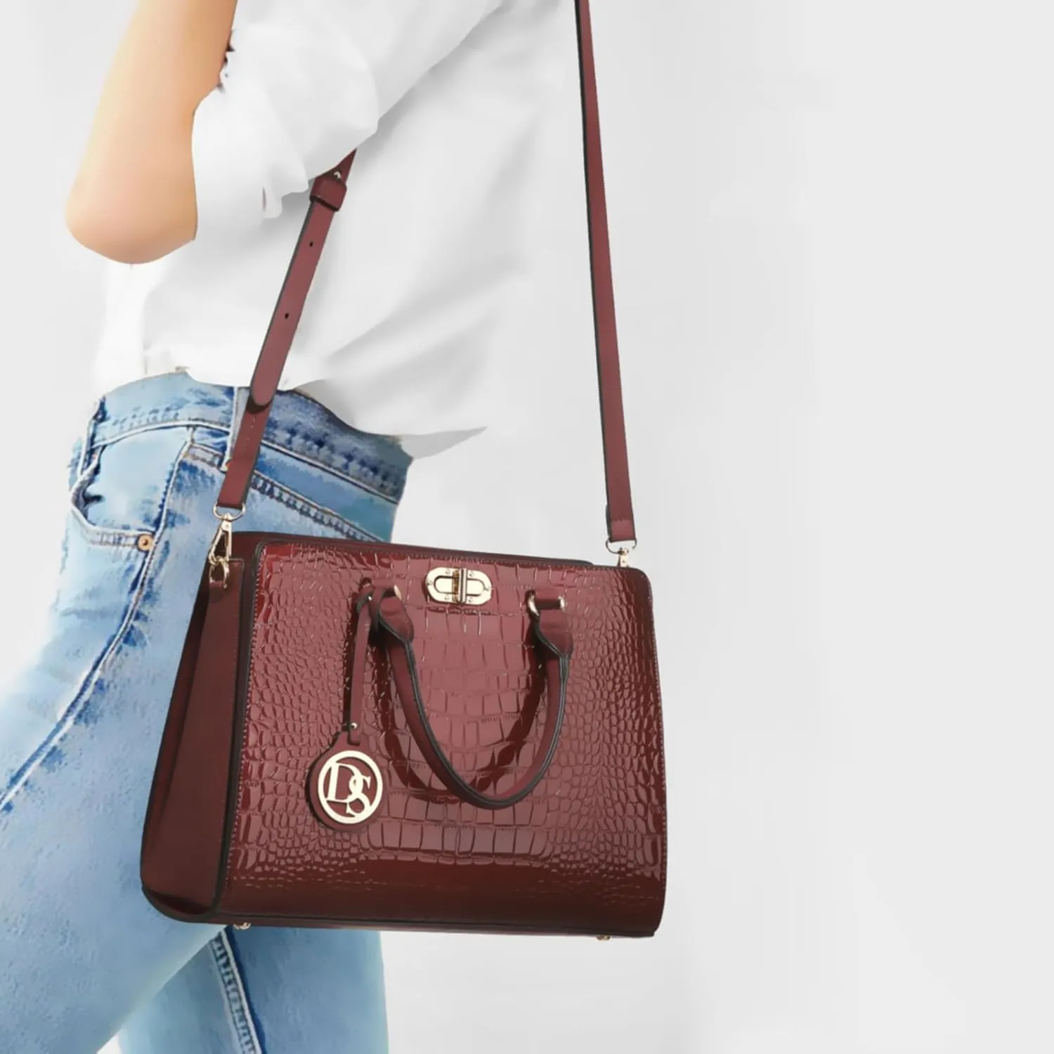 Dasein Women Handbags Purses Ladies Work Purse Satchel Tote Top Handle Shoulder Bags with Matching Clutch
