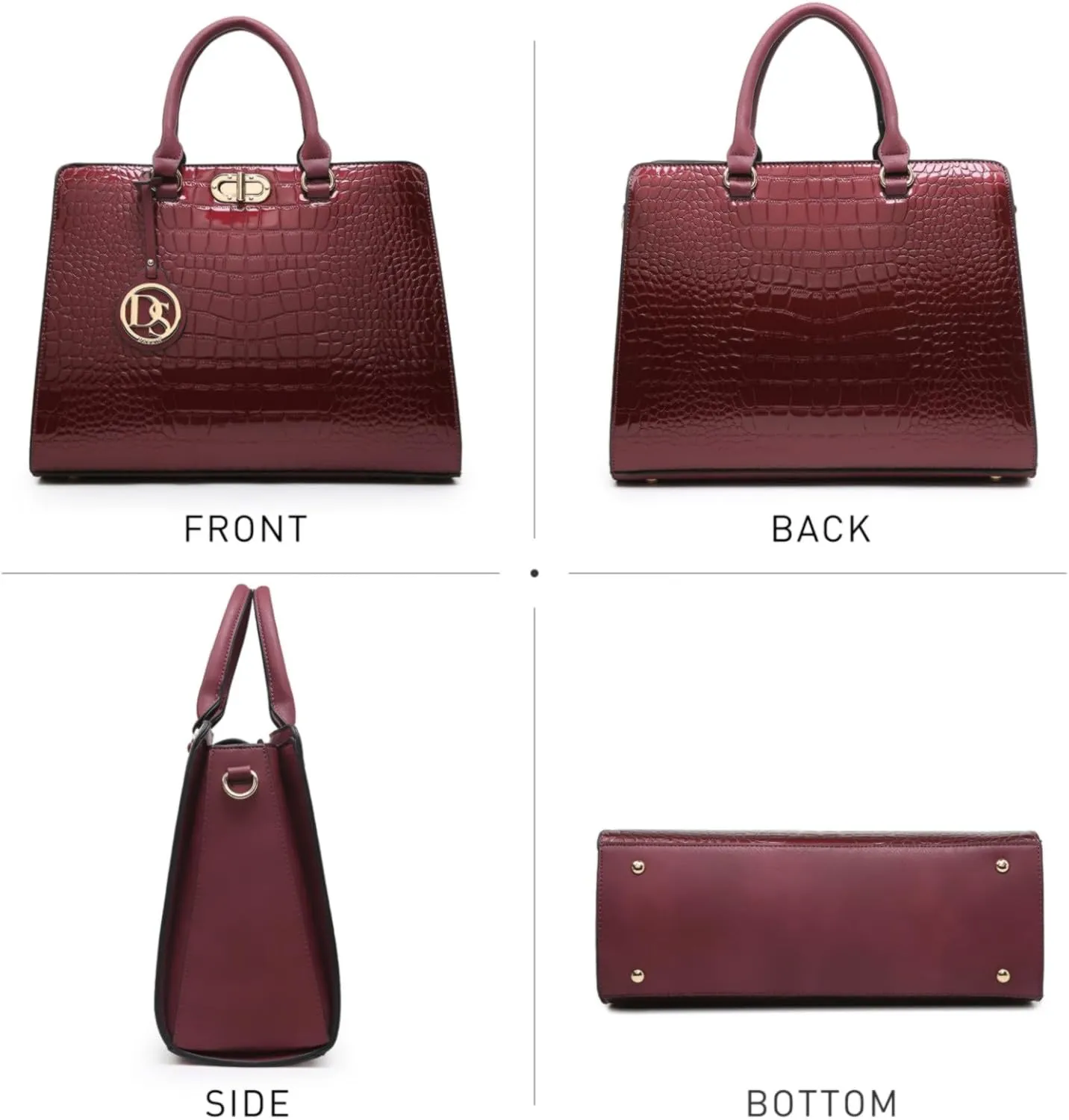 Dasein Women Handbags Purses Ladies Work Purse Satchel Tote Top Handle Shoulder Bags with Matching Clutch