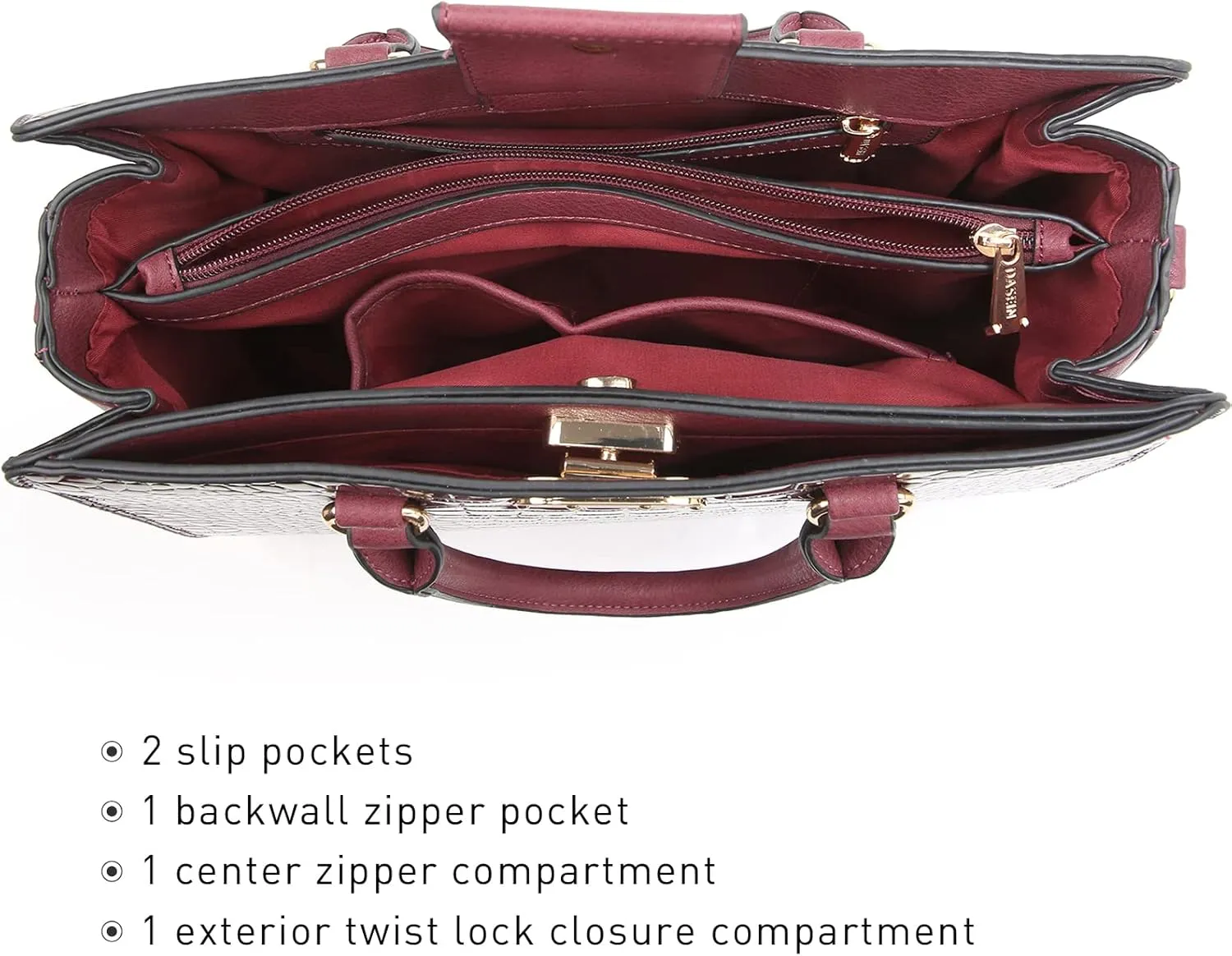 Dasein Women Handbags Purses Ladies Work Purse Satchel Tote Top Handle Shoulder Bags with Matching Clutch