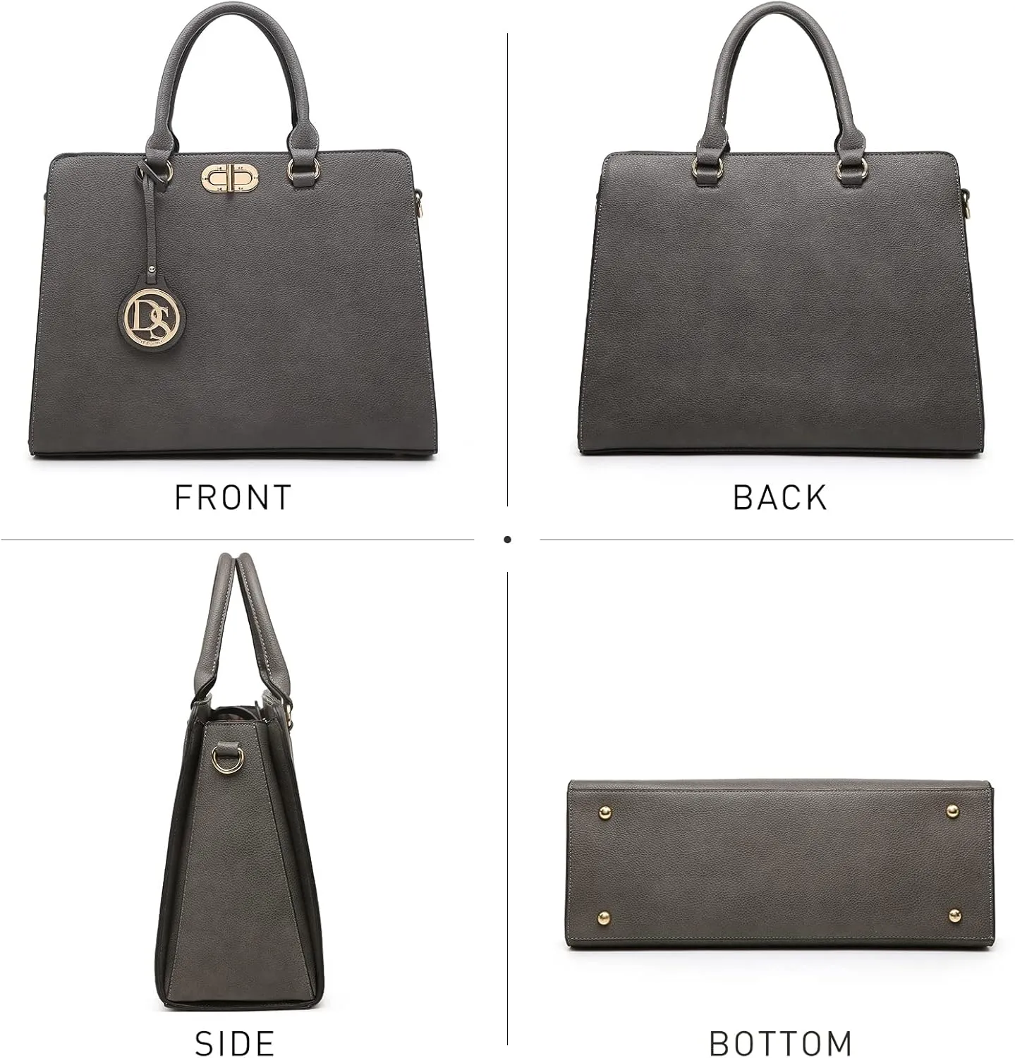 Dasein Women Handbags Purses Ladies Work Purse Satchel Tote Top Handle Shoulder Bags with Matching Clutch