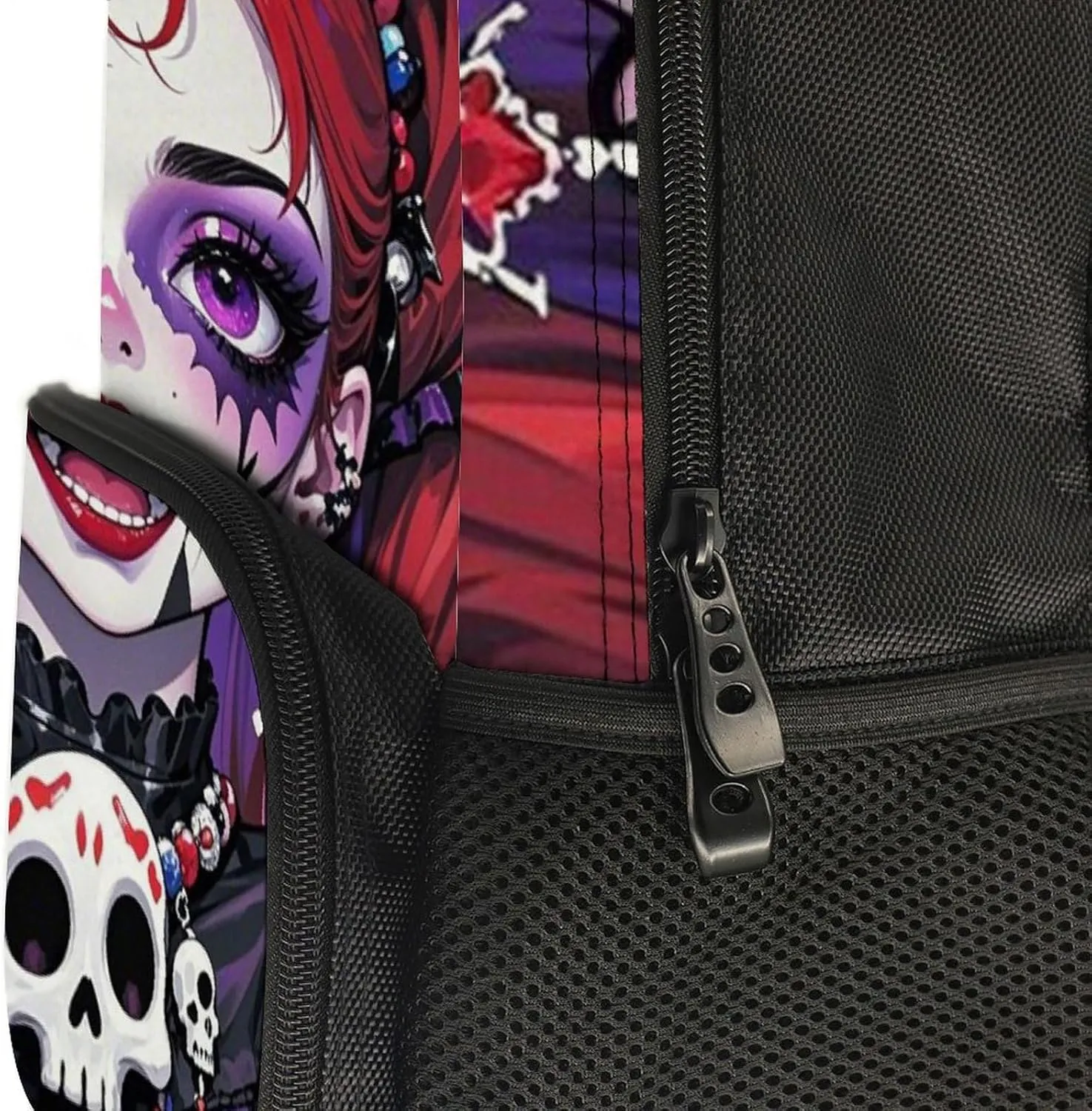 Daypack Anti-Theft Multipurpose Large Capacity Shoulder Bag - Cartoon Woman Women Mystical Skull Art Travel Hiking & Camping Rucksack With Smooth Zippers
