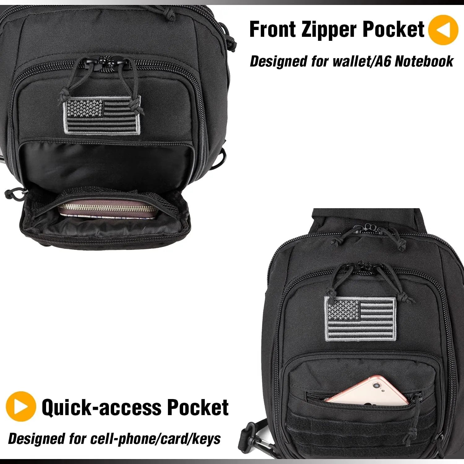 DBTAC Tactical Sling Bag | 8L Military Shoulder Chest Pack for Full Size Concealed Carry, Range, Travel, Outdoor Sports
