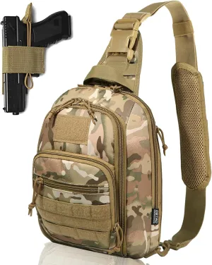 DBTAC Tactical Sling Bag | 8L Military Shoulder Chest Pack for Full Size Concealed Carry, Range, Travel, Outdoor Sports