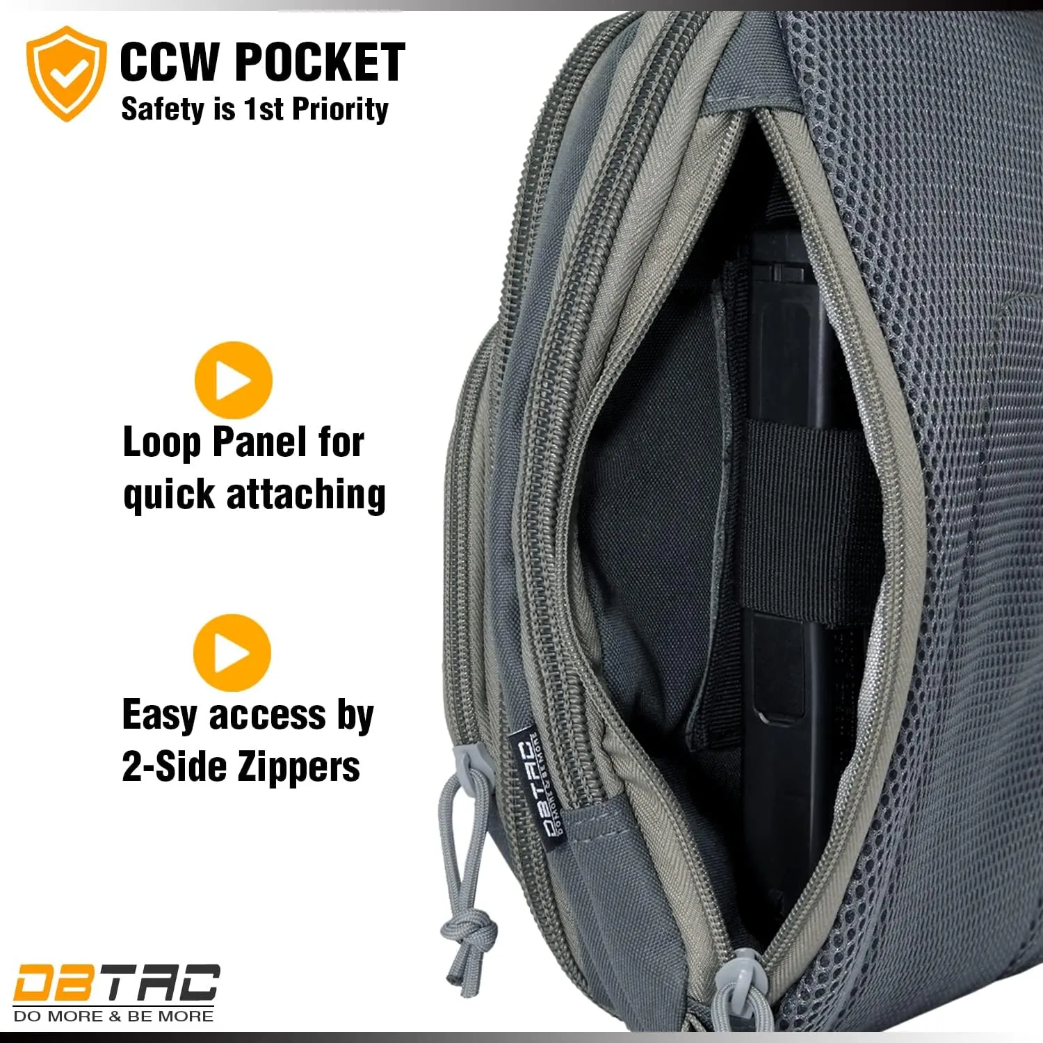 DBTAC Tactical Sling Bag | 8L Military Shoulder Chest Pack for Full Size Concealed Carry, Range, Travel, Outdoor Sports