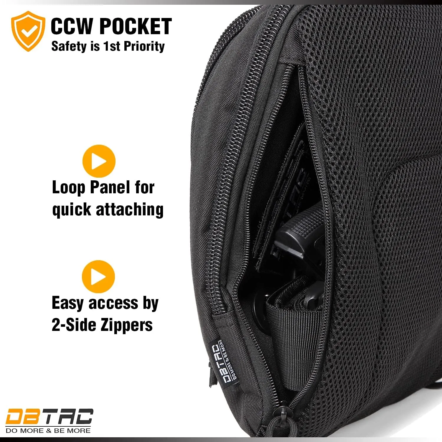 DBTAC Tactical Sling Bag | 8L Military Shoulder Chest Pack for Full Size Concealed Carry, Range, Travel, Outdoor Sports
