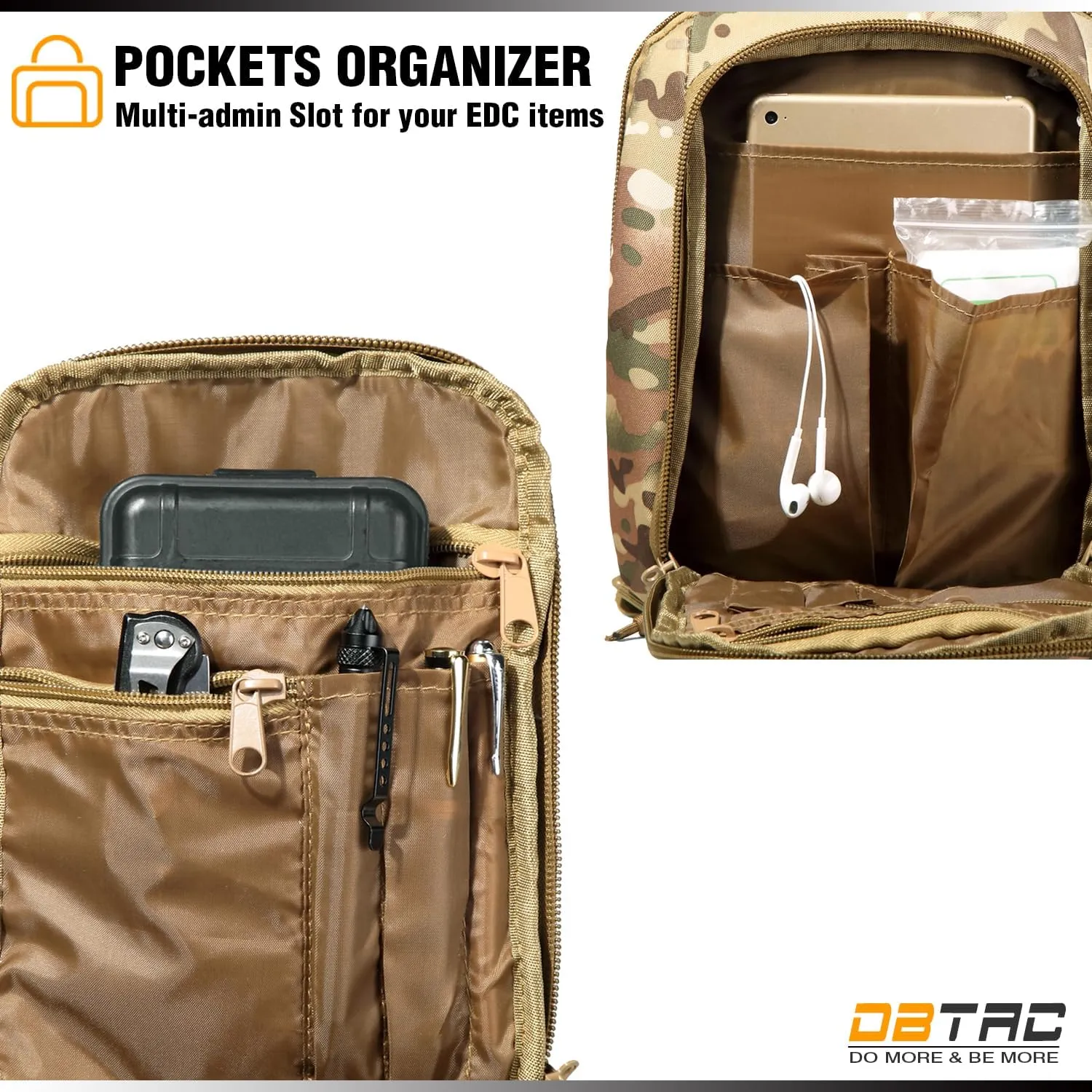 DBTAC Tactical Sling Bag | 8L Military Shoulder Chest Pack for Full Size Concealed Carry, Range, Travel, Outdoor Sports