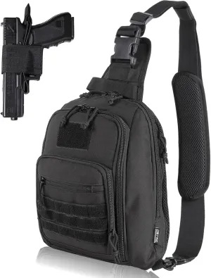 DBTAC Tactical Sling Bag | 8L Military Shoulder Chest Pack for Full Size Concealed Carry, Range, Travel, Outdoor Sports