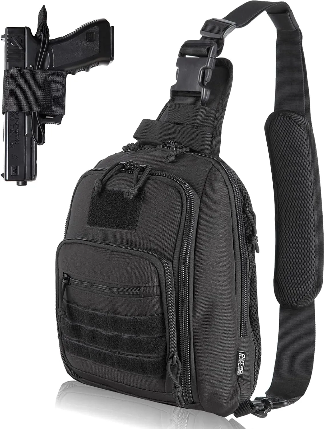 DBTAC Tactical Sling Bag | 8L Military Shoulder Chest Pack for Full Size Concealed Carry, Range, Travel, Outdoor Sports