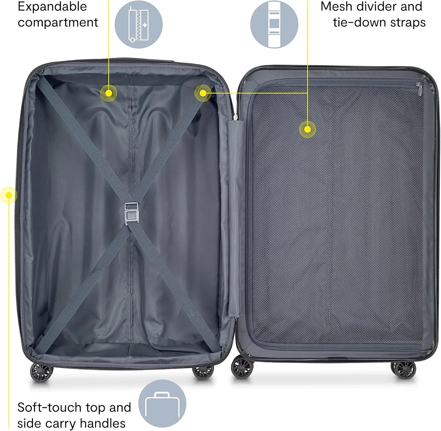 DELSEY PARIS Helium Aero Hardside Expandable Luggage with Spinner Wheels, Blue Cobalt, Carry-On 21 Inch
