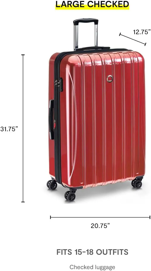 DELSEY PARIS Helium Aero Hardside Expandable Luggage with Spinner Wheels, Blue Cobalt, Checked-Large 29 Inch