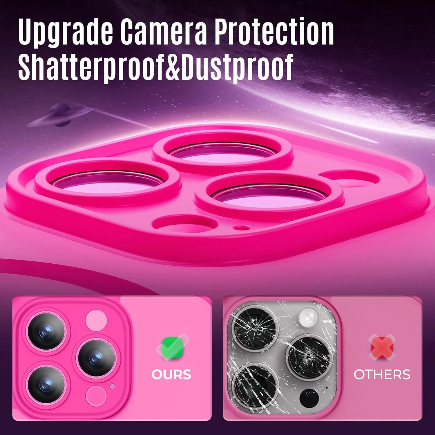 Designed for iPhone 16 Pro Max Case, Compatible with MagSafe, with Privacy Screen Protectors X2, [Camera Protection] [15FT Military Drop Protection] Shockproof Phone Case, 2024, Hot Pink