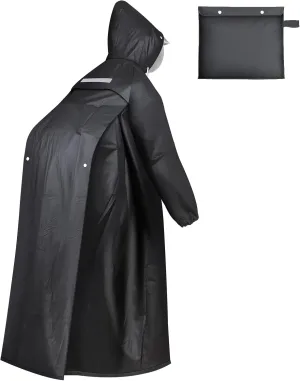 Desoto Rain Poncho Extra Long,Rain Jacket, Lightweight Rain Coat with Adjustable Hood for Men Women, Reusable for Backpacking