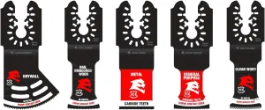 Diablo 5-Piece Universal Fit Oscillating Blade Set - Includes Carbide and Bi-Metal Blades for Wood, Metal, Plastics and Drywall - DOU5S