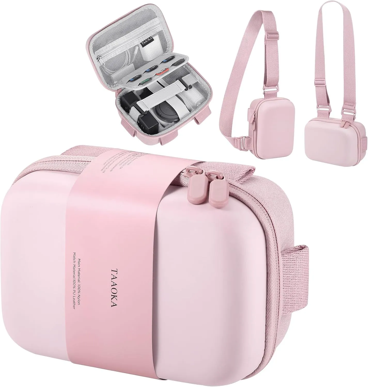 Digital Camera Case, Protective & Lightweight Camera Case with 3 Carrying Ways, Waterproof & Shockproof Small Camera Bag for Power Shot/Sony DSCW800/DSCW830 - Pink