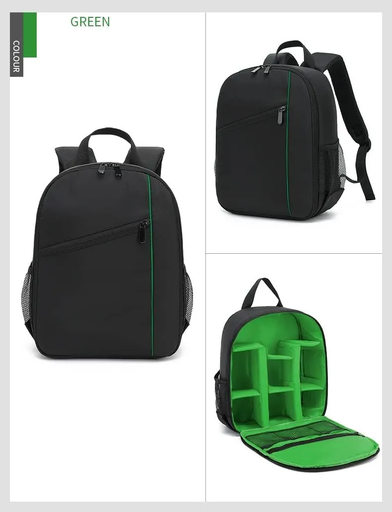 Digital DSLR Camera Waterproof Sling Backpack Shoulder Bag For Unisex Hiking Traveling (Green)