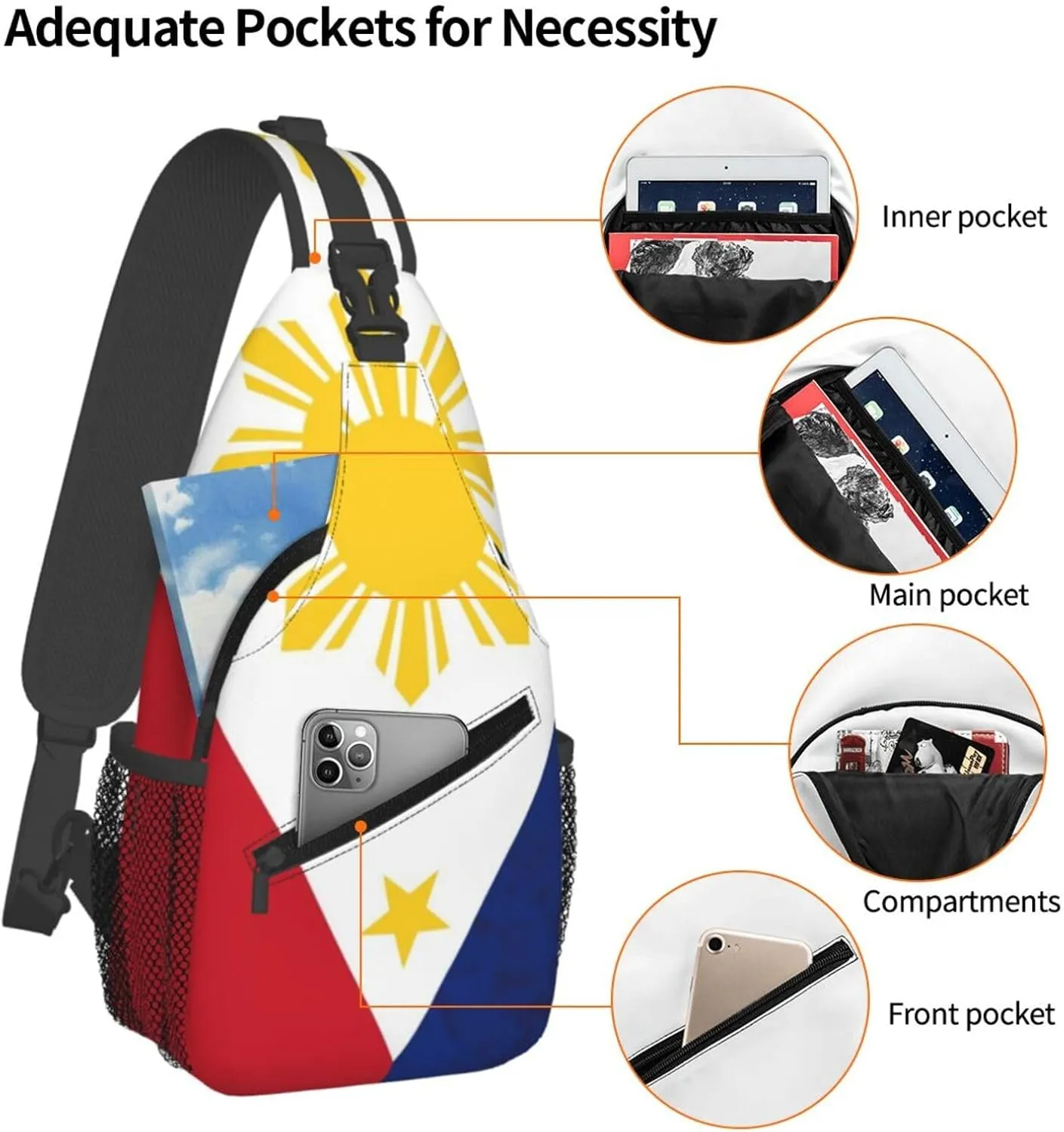 Dinosaur Crossbody Bags Men Cross Chest Bag Women Adjustable Sling Backpack Shoulder Bag