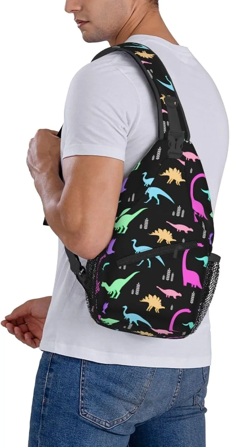 Dinosaur Crossbody Bags Men Cross Chest Bag Women Adjustable Sling Backpack Shoulder Bag