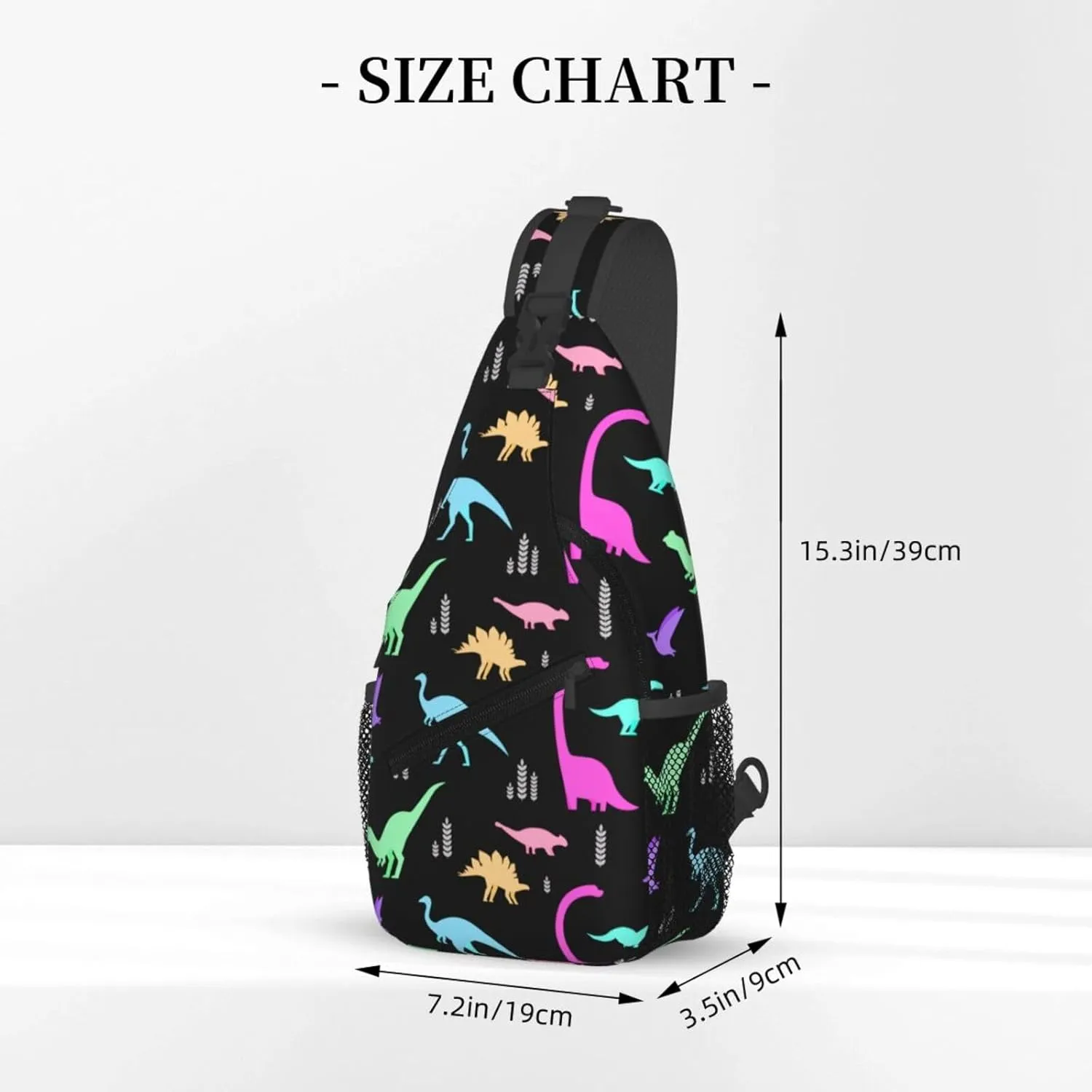 Dinosaur Crossbody Bags Men Cross Chest Bag Women Adjustable Sling Backpack Shoulder Bag