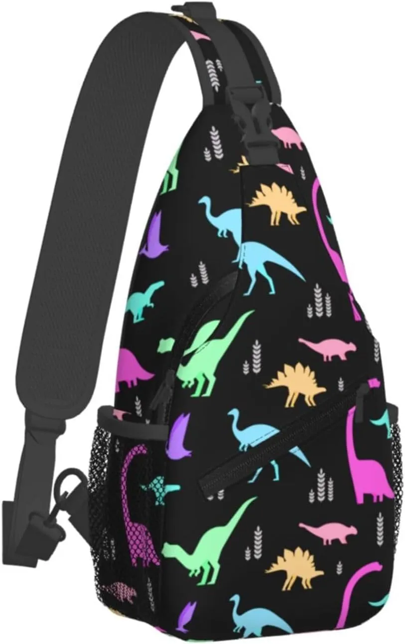 Dinosaur Crossbody Bags Men Cross Chest Bag Women Adjustable Sling Backpack Shoulder Bag