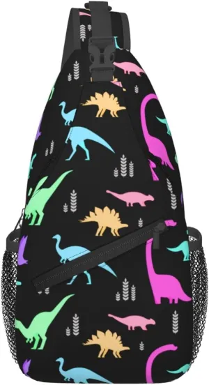 Dinosaur Crossbody Bags Men Cross Chest Bag Women Adjustable Sling Backpack Shoulder Bag