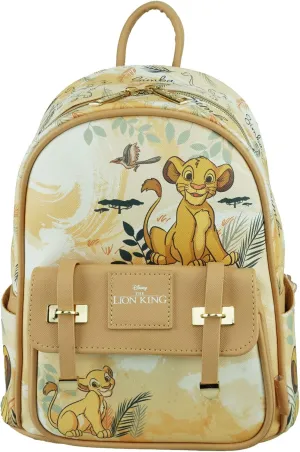 Disney The Lion King Simba and Nala 11 Inch Vegan Leather Mini Backpack