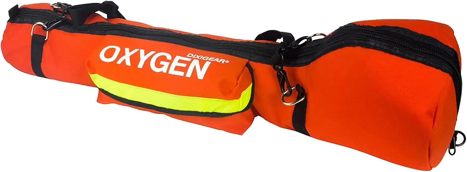 Dixie Ems O2 Shoulder Bag for E Size O2 Cylinder and Supplies, Oxygen Tank Carry Pack with Padding