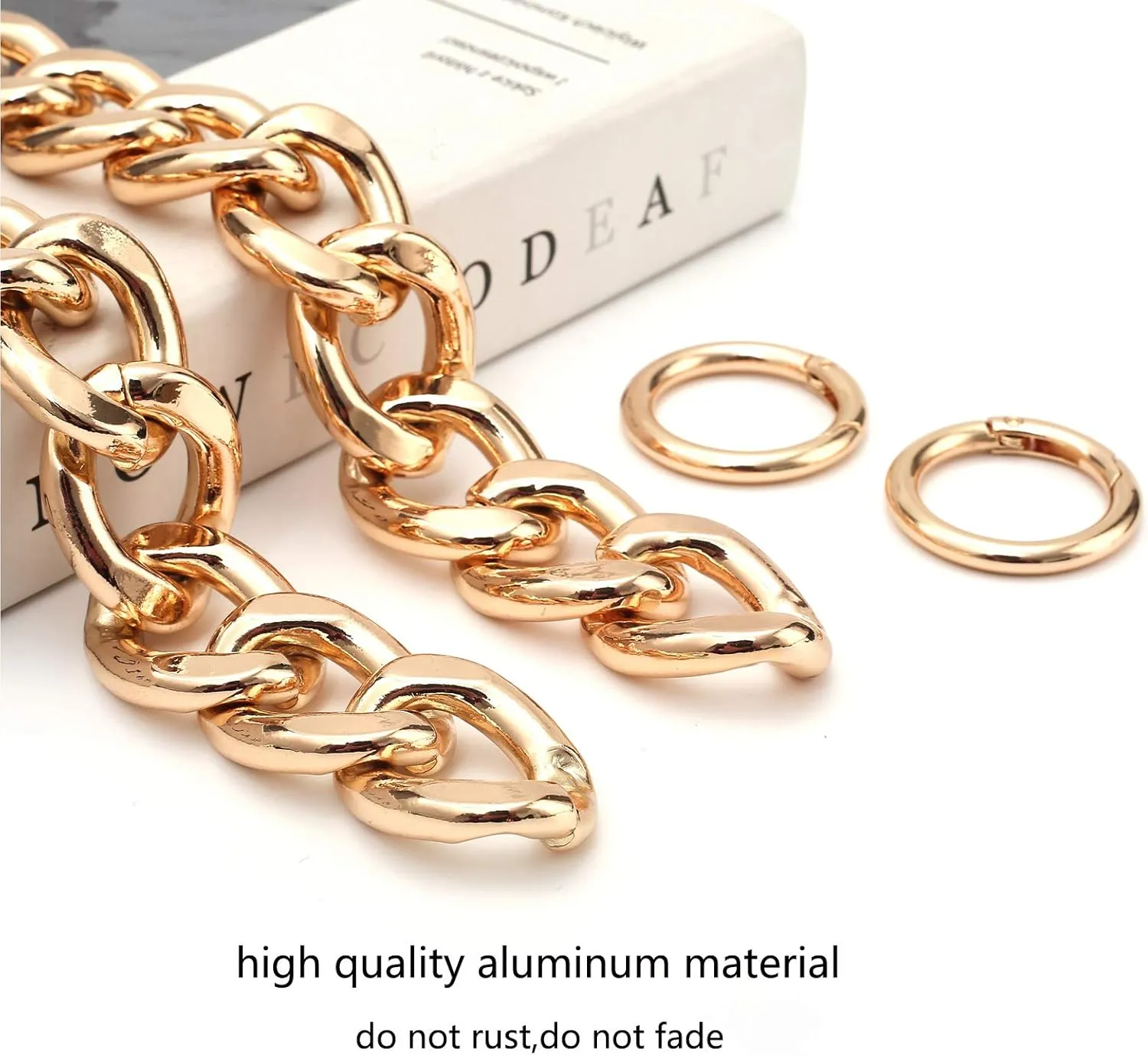DIY Heavy Chunky Aluminum Metal Purse Handle Bag Chain Charms Strap Replacement Handbag Accessories Decoration