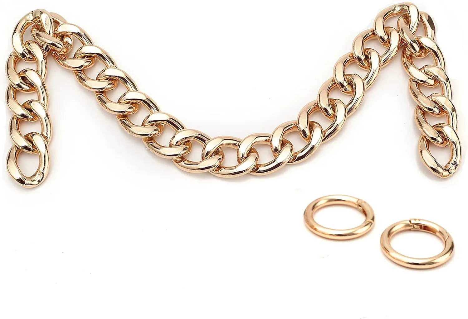 DIY Heavy Chunky Aluminum Metal Purse Handle Bag Chain Charms Strap Replacement Handbag Accessories Decoration