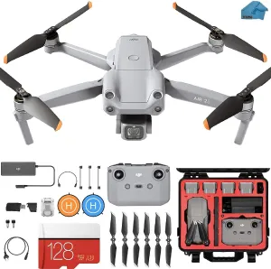 DJI Air 2s - Drone Quadcopter UAV with with 3-Axis Gimbal Camera, 5.4K Video, HardCase, 128gb SD Card, Landing pad Kit with Must Have Accessories