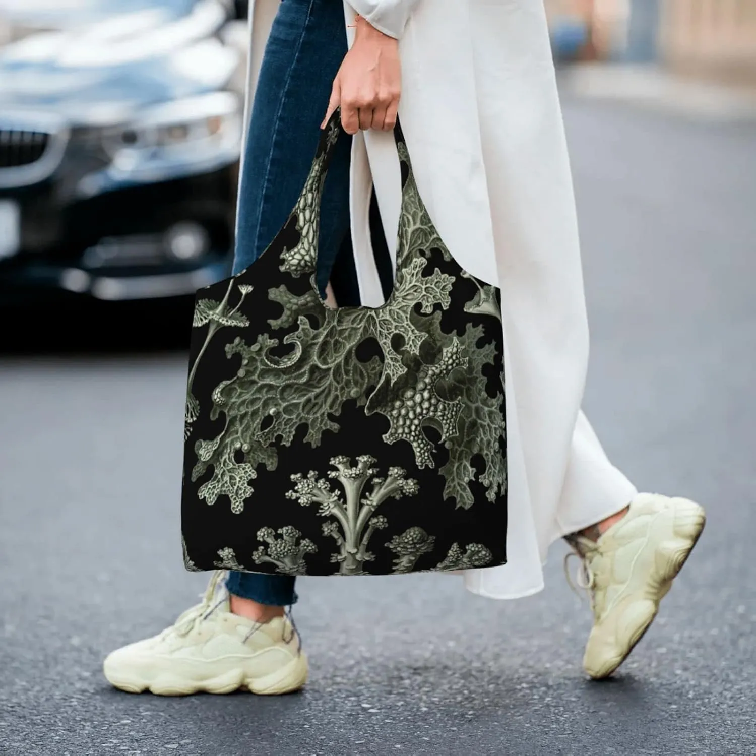 DKJlitter Fashion Canvas Tote Bag, Reusable Grocery Shopping Bag, Large capacity shopping bag Daily Utility Bag