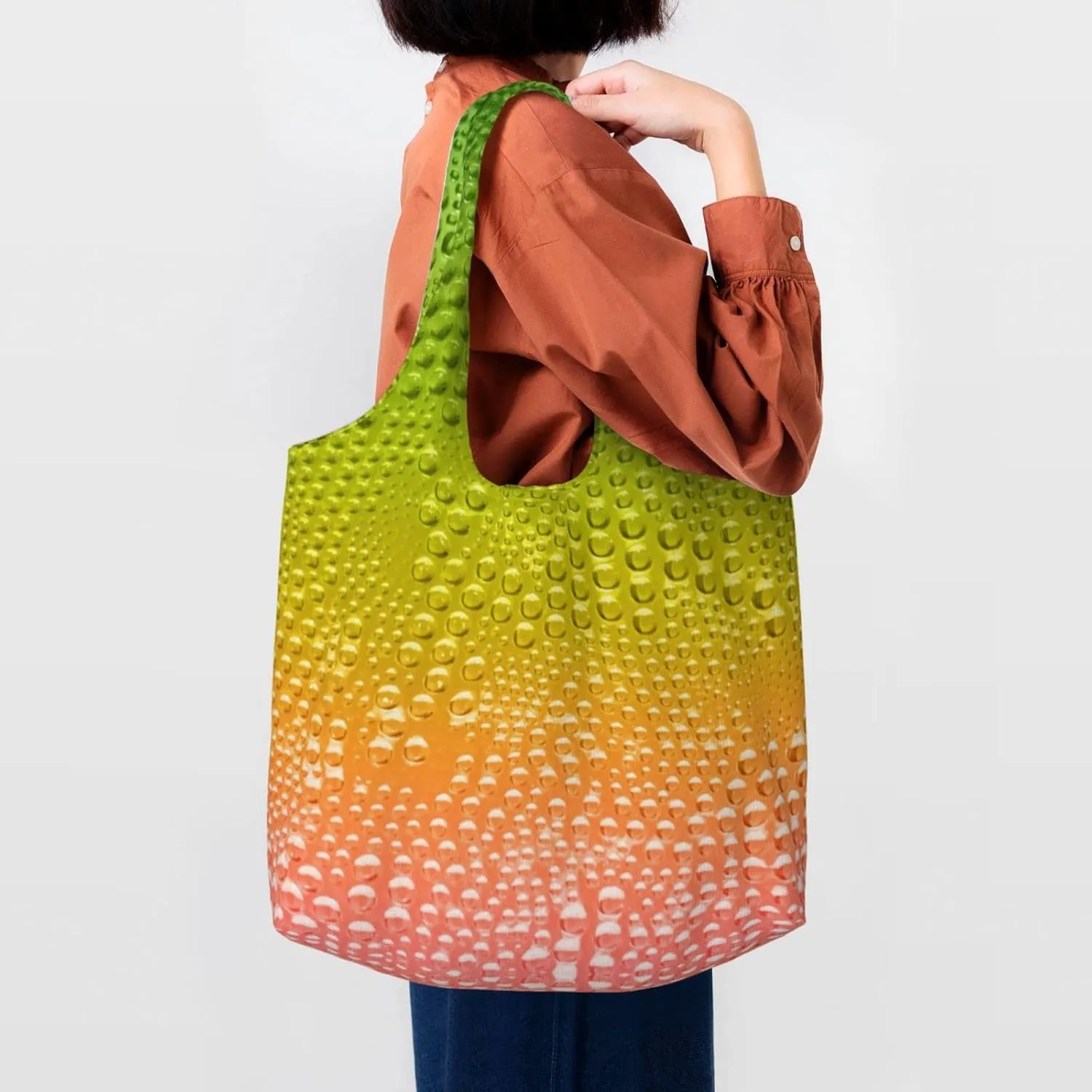 DKJlitter Fashion Canvas Tote Bag, Reusable Grocery Shopping Bag, Large capacity shopping bag Daily Utility Bag