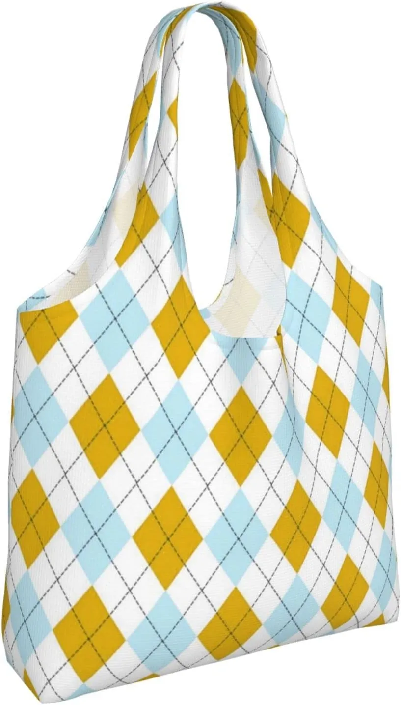 DKJlitter Fashion Canvas Tote Bag, Reusable Grocery Shopping Bag, Large capacity shopping bag Daily Utility Bag