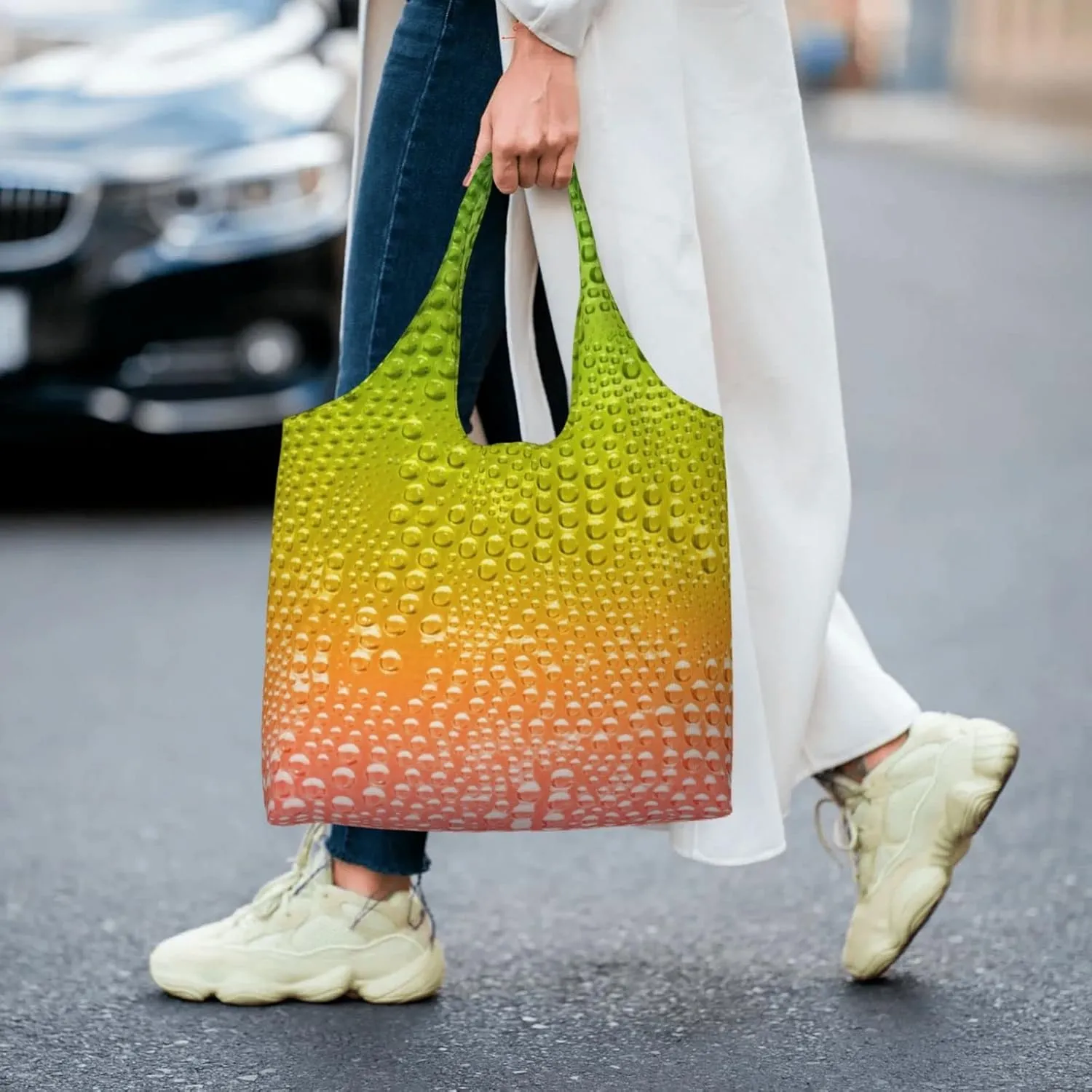 DKJlitter Fashion Canvas Tote Bag, Reusable Grocery Shopping Bag, Large capacity shopping bag Daily Utility Bag