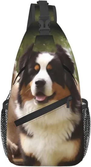dog family Crossbody Bags for Men Women Fashion Sling Backpack Casual Chest Bag Travel Hiking Daypack