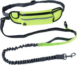 Dog Training Lead Pouch Hands Dog Leash Fanny Pack Extendable Bungee Leash for Running Nighttime Reflective Waist Bag for Everyday Walk