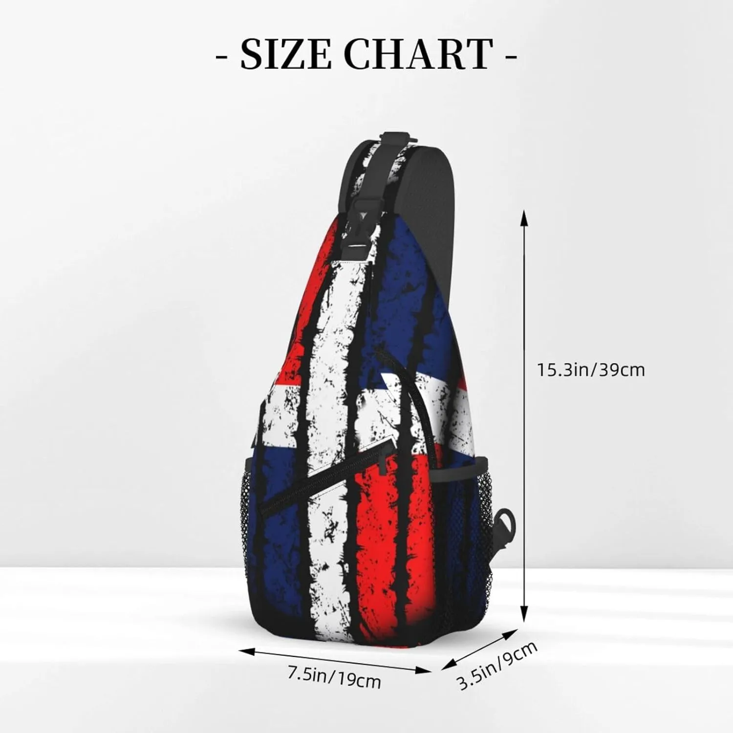 Dominican Republic Flag Crossbody Bag Cross Chest Bag Adjustable Sling Backpack Sports Gym Shoulder Bags Travel Cycling Daypack Diagonally Casual Rucksack