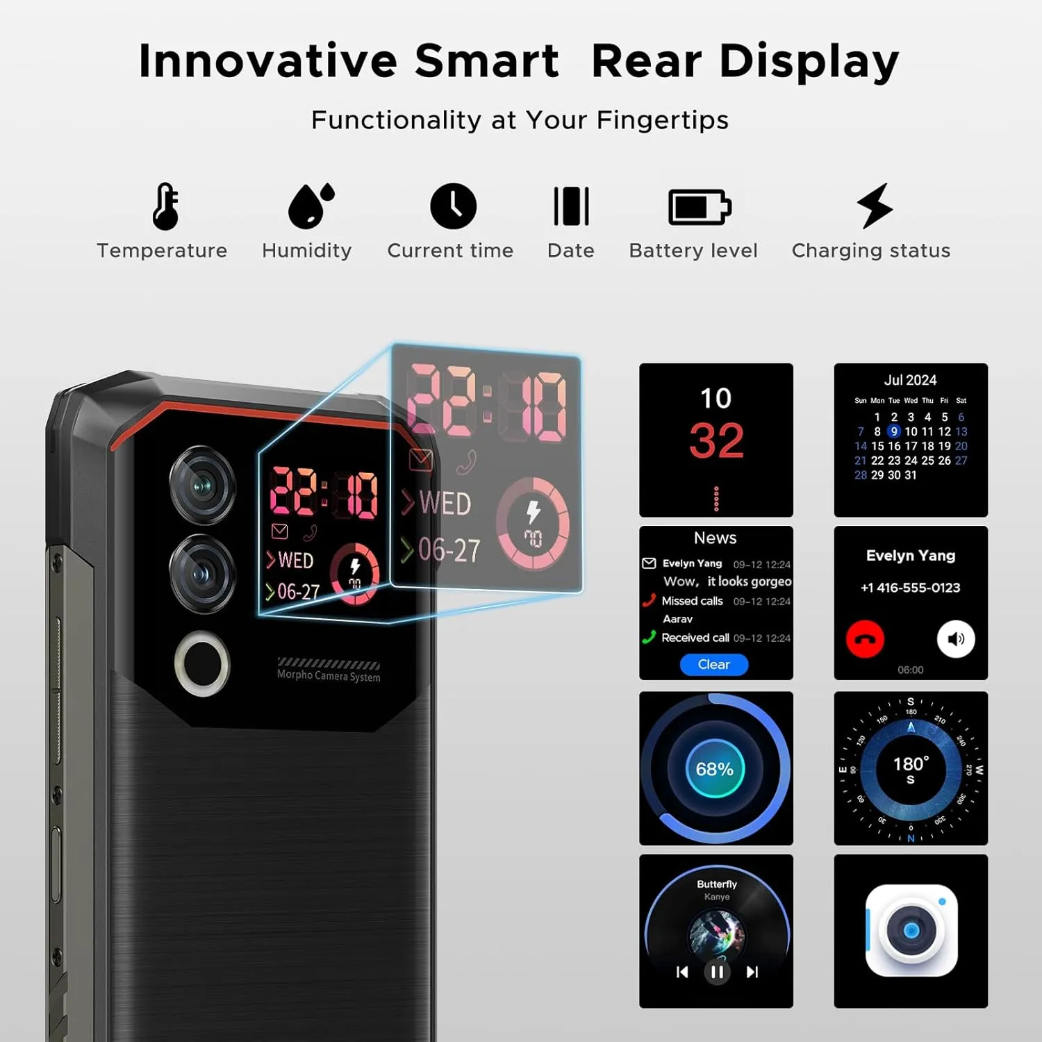 DOOGEE Blade 10 Max Rugged Smartphone,20GB 256GB/TF 2TB Android 14 Rugged Phone Unlocked,10300mAh Battery,6.56'' 90Hz Screen,50MP 8MP Camera,IP68/IP69K Waterproof Phones,Rear Display/NFC/Face ID/OTG