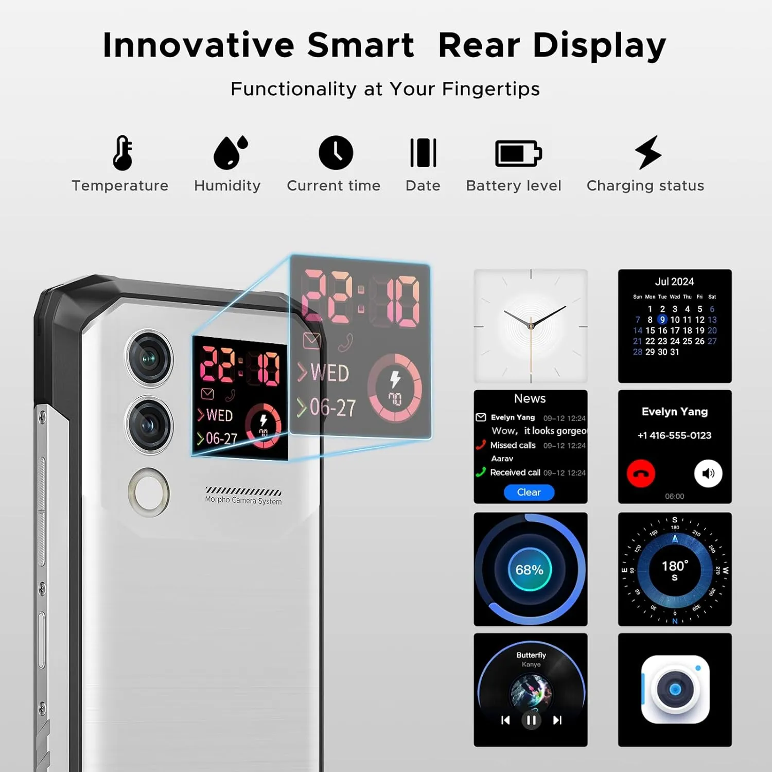 DOOGEE Blade 10 Max Rugged Smartphone,20GB 256GB/TF 2TB Android 14 Rugged Phone Unlocked,10300mAh Battery,6.56'' 90Hz Screen,50MP 8MP Camera,IP68/IP69K Waterproof Phones,Rear Display/NFC/Face ID/OTG