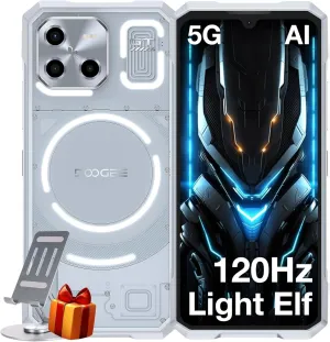 DOOGEE Blade GT AI 5G Rugged Phone Unlocked,LED Light Effect,6nm D7050 CPU,32GB 256GB/2TB,10.5mm Ultra-Thin Android 14 Rugged Smartphone,6.72" FHD 120Hz,48MP,5500mAh 18W,NFC/Face ID/Fingerprint/WiFi6