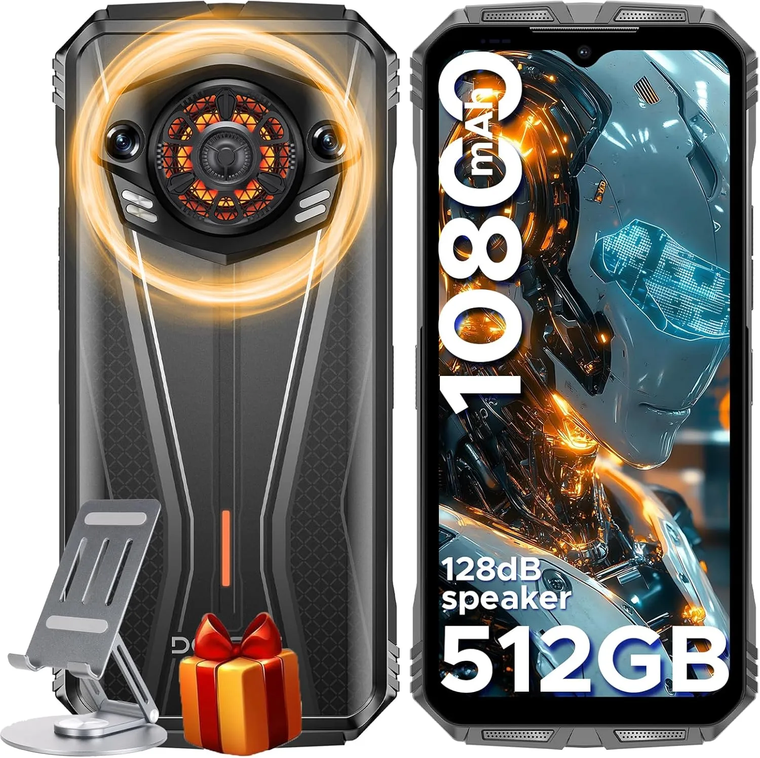 DOOGEE S Punk Pro(2025) Rugged Phone,20GB 512GB Android 14 Rugged Cell Phone with 128dB Loudest Speaker,6.6 FHD  IPS 90Hz,10800mAh Rugged Smartphone,50MP AI Camera,Waterproof Phone,Face Unlock/NFC
