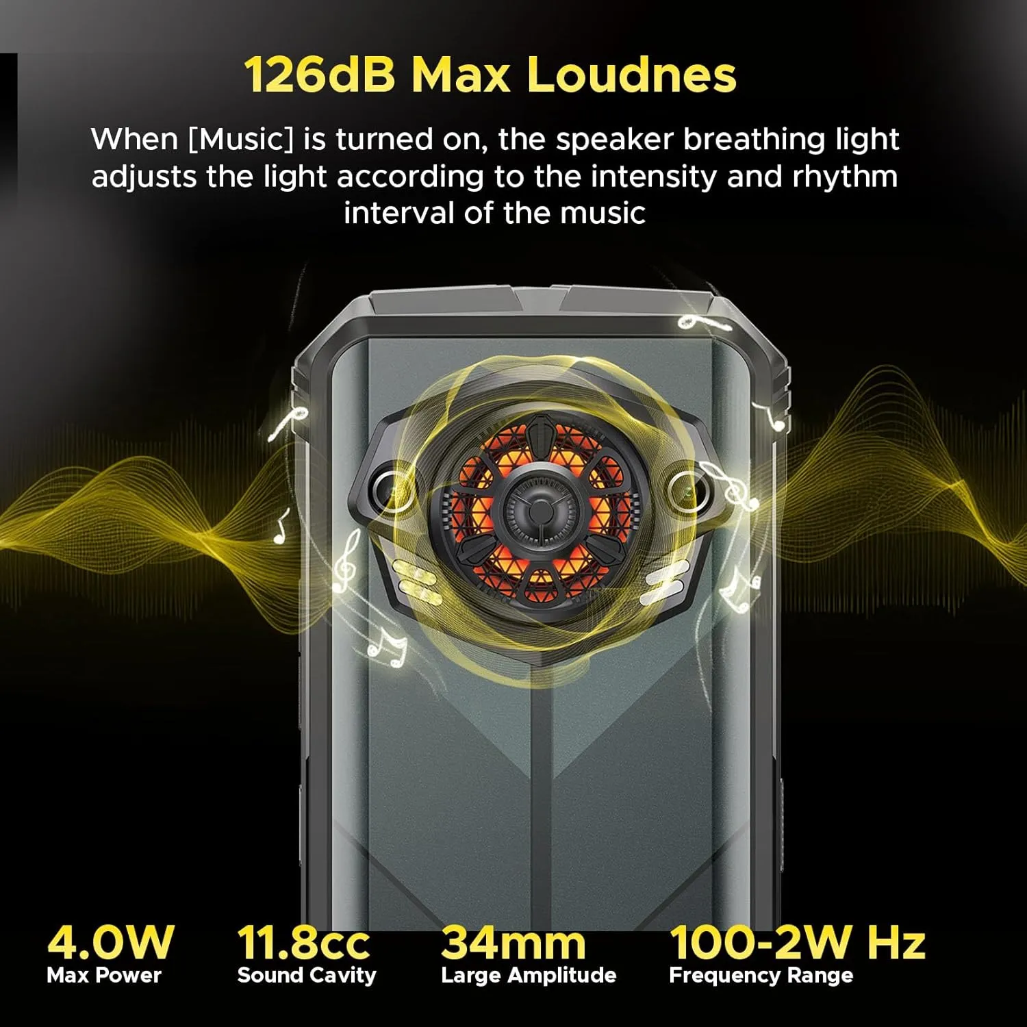 DOOGEE S Punk Rugged Smartphone Android 14,16GB 256GB/1TB Rugged Phone with 126dB Super Speaker,10800mAh,6.58" FHD  Display,4G Dual SIM,50MP 16MP, IP68/IP69K Waterproof Phones, NFC/OTG/Face ID