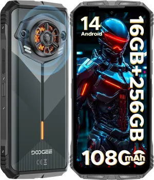 DOOGEE S Punk Rugged Smartphone Android 14,16GB 256GB/1TB Rugged Phone with 126dB Super Speaker,10800mAh,6.58" FHD  Display,4G Dual SIM,50MP 16MP, IP68/IP69K Waterproof Phones, NFC/OTG/Face ID