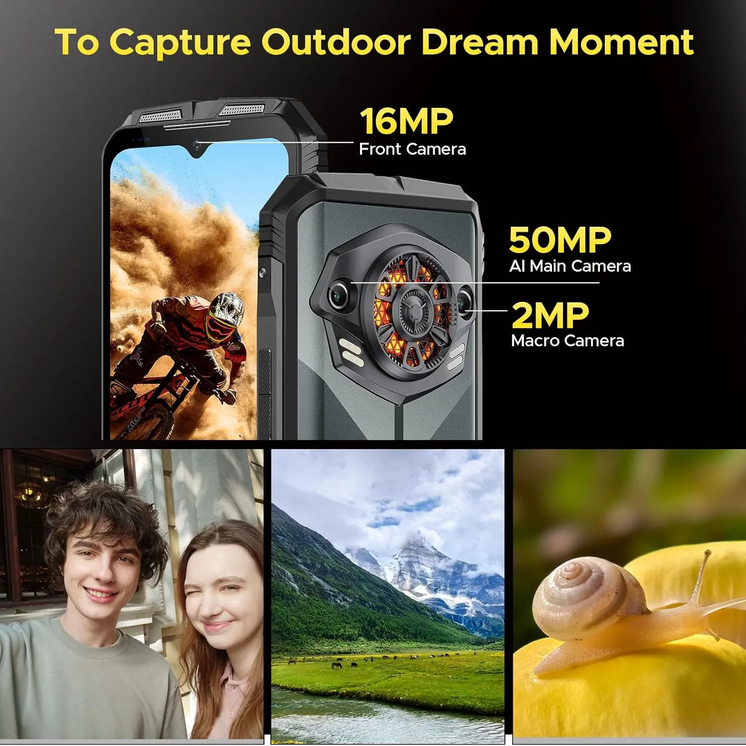 DOOGEE S Punk Rugged Smartphone Android 14,16GB 256GB/1TB Rugged Phone with 126dB Super Speaker,10800mAh,6.58" FHD  Display,4G Dual SIM,50MP 16MP, IP68/IP69K Waterproof Phones, NFC/OTG/Face ID