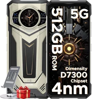 DOOGEE S200 Plus 5G Rugged Phone 2025,4nm D7300 CPU,32GB 512GB Android 14 Rugged Cell Phone with 1.32"Amoled Screen,10100mAh/33W,100MP Camera Rugged Smartphone,6.72" FHD/120Hz,Waterproof Phone,NFC/OTG
