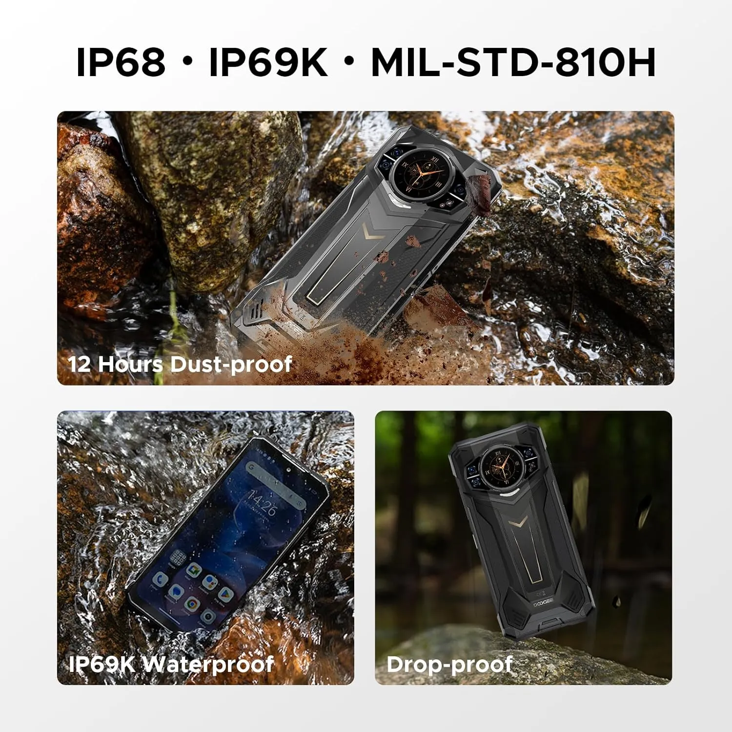 DOOGEE S200 Plus 5G Rugged Phone 2025,4nm D7300 CPU,32GB 512GB Android 14 Rugged Cell Phone with 1.32"Amoled Screen,10100mAh/33W,100MP Camera Rugged Smartphone,6.72" FHD/120Hz,Waterproof Phone,NFC/OTG