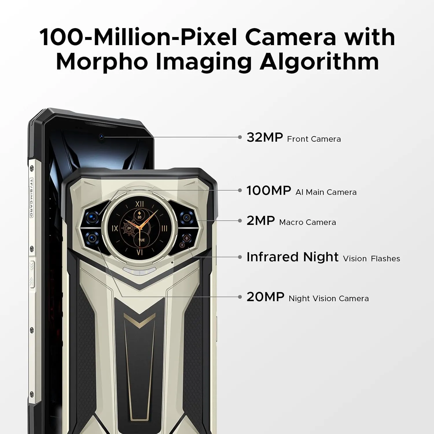 DOOGEE S200 Plus 5G Rugged Phone 2025,4nm D7300 CPU,32GB 512GB Android 14 Rugged Cell Phone with 1.32"Amoled Screen,10100mAh/33W,100MP Camera Rugged Smartphone,6.72" FHD/120Hz,Waterproof Phone,NFC/OTG