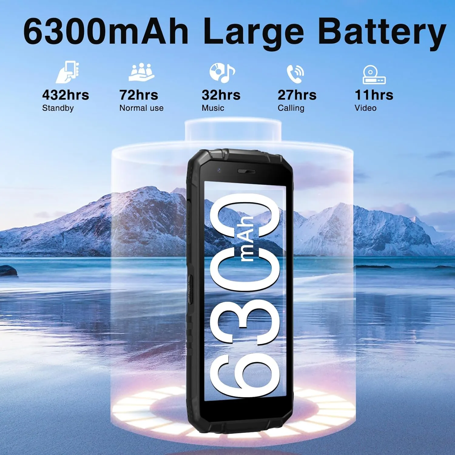 DOOGEE S41T Rugged Smartphone,Android 14 6300mAh Battery,8GB 64GB,4G Dual Sim Rugged Smartphone,13MP Camera,IP68 Waterproof Cell Phone,Face Unlock,NFC/T-Mobile