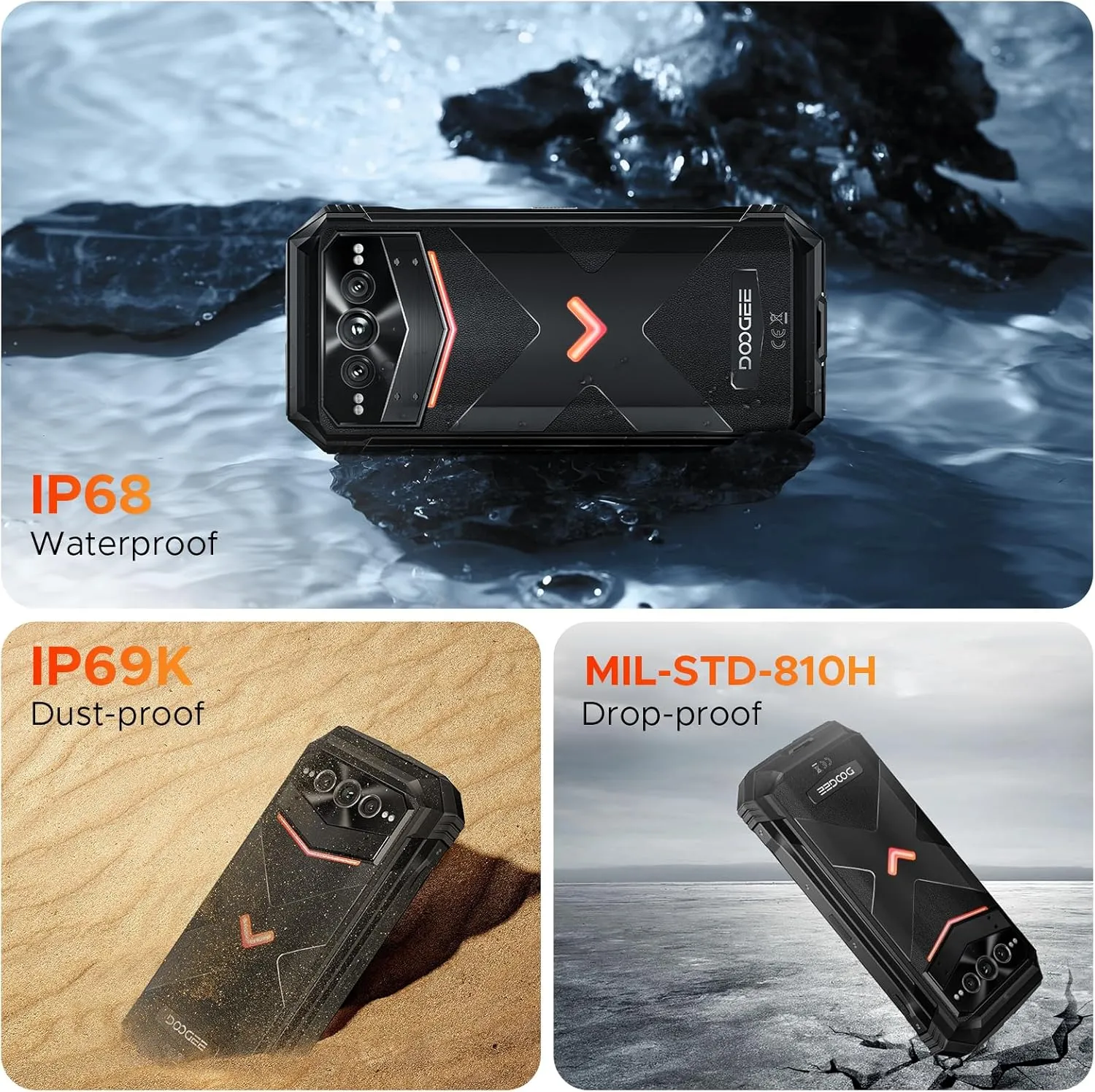 DOOGEE V MAX Pro(2025) 5G Rugged Phone,22000mAh,32GB 512GB/TF 2TB,Android 14 Rugged Smartphone,108MP 20MP Night Vision Phone, 6.58"FHD  120Hz IPS Screen, IP68/IP69K Waterproof,NFC/OTG/Face ID/1.18 lb